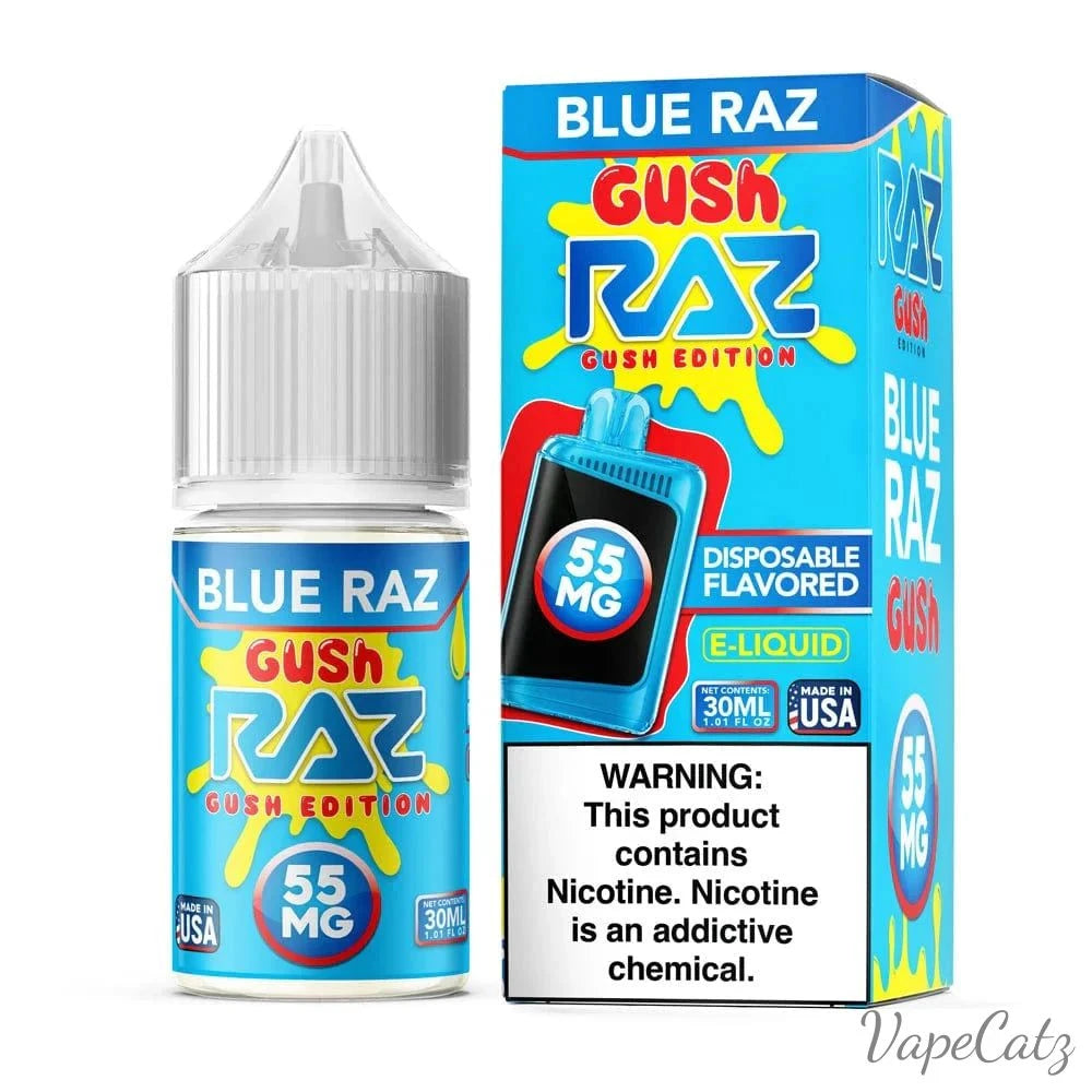 Raz Gush (Copy) High Content Salt E-Liquid High Content Salt E-Liquid Blue Raz Gush 55mg 