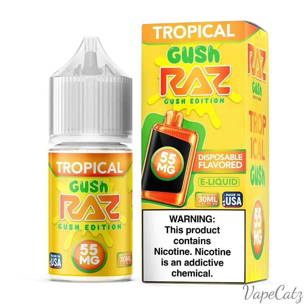 Raz Gush (Copy) High Content Salt E-Liquid High Content Salt E-Liquid Tropical Gush 55mg 