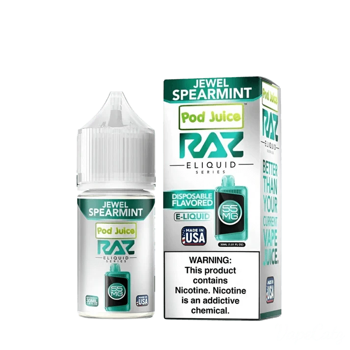 Raz Pod Juice High Content Salt E-Liquid High Content Salt E-Liquid Jewel Spearmint 55mg 