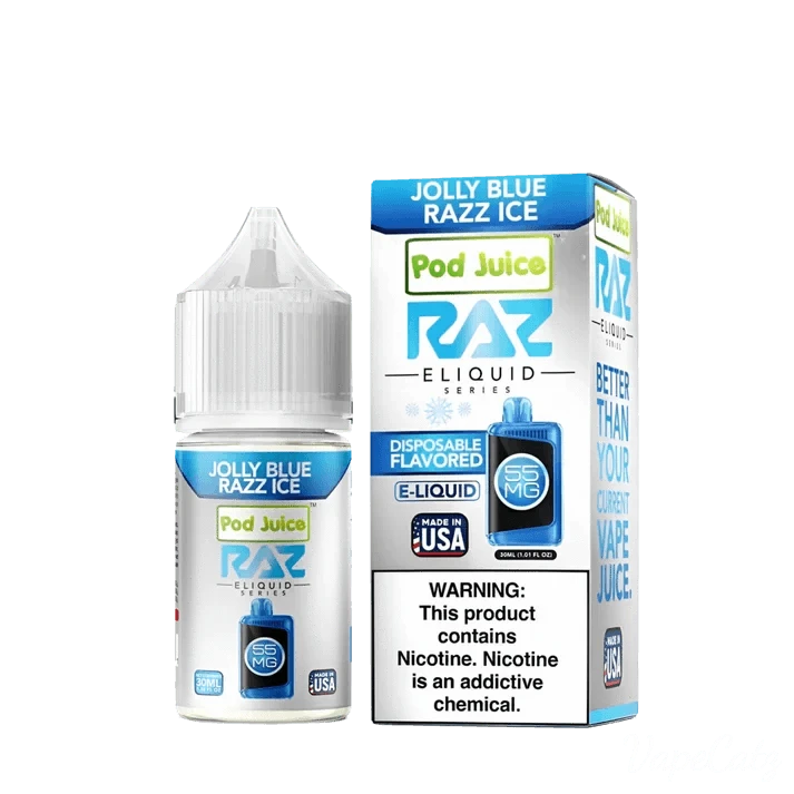 Raz Pod Juice High Content Salt E-Liquid High Content Salt E-Liquid Jolly Blue Raz Ice 55mg 