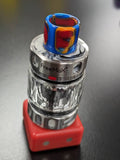 Standard Wide-Bore Drip Tip YB3 Wicked & Vivi's House Blue with Orange and Red Swirls 
