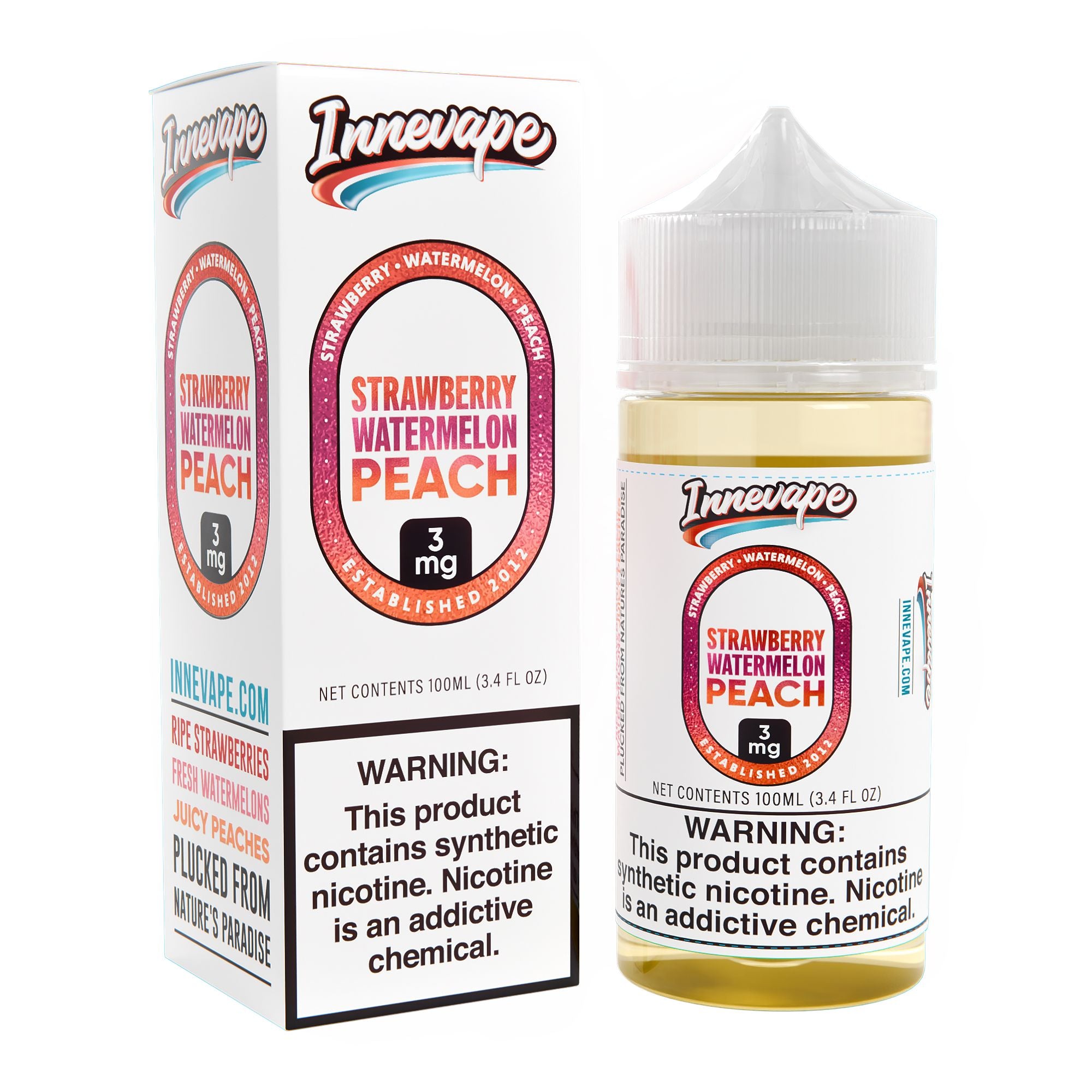 Strawberry Watermelon Peach and Menthol E-Liquid INNEVAPE 