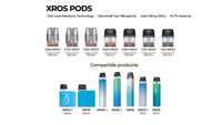 Vaporesso Xros Series Pod Cartridge for Xros / Xros 2 / Xros Mini / Xros 3 / Xros 3 Mini / Xros Nano / Xros 3 Nano / Xros Pro / Xros Cube / XROS 4 / XROS 4 Mini 2ml / 3ml (4pcs/pack) Coil Vaporesso 