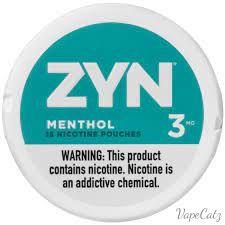 Zyn Menthol Nicotine Pouches Can or Roll Pouches Zyn 3mg Single Can 