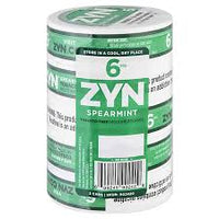 ZYN Spearmint Nicotine Pouches Can or Roll Pouches Zyn 6mg 5 Roll pack 