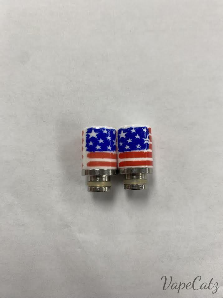 510 Ceramic Stainless Steel Drip Tip America CB2A Vape Accessories 510 Replacement Tips American Flag 